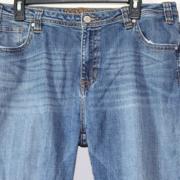 Rock & Roll Cowgirl High Rise Trouser Jeans Raw Hem Women's 36 x 32 H12958 - Picture 5 of 12